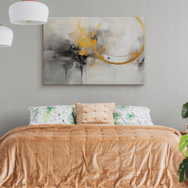 OBRAZ NA PŁÓTNIE NA ŚCIANĘ DO SALONU SYPIALNI MALOWANA ABSTRAKCJA