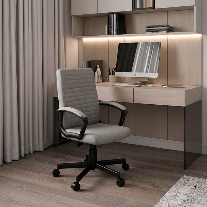 Fotel biurowy ergonomiczny MARK ADLER szary obrotowy regulowany do