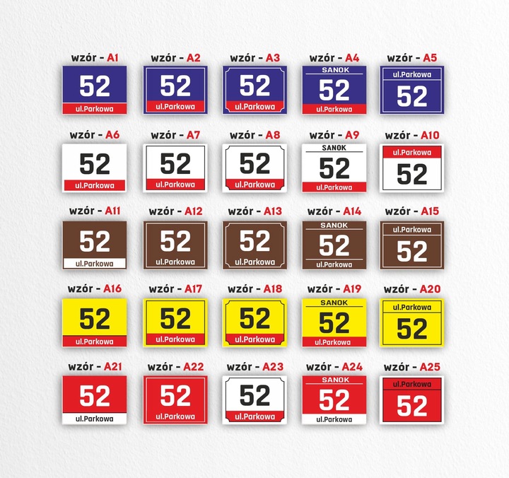Tabliczka Tablica ADRESOWA Numer na dom 25 wzorów WYTRZYMAŁA 30x40 cm PCV
