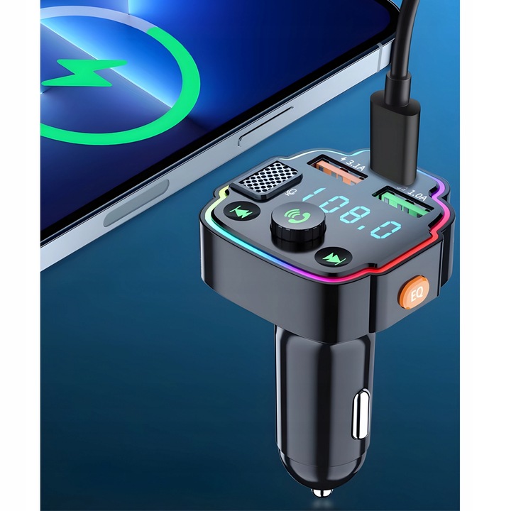 TRANSMITER SAMOCHODOWY BLUETOOTH FM 2X USB TRANSMITER WIELOFUNKCYJNY