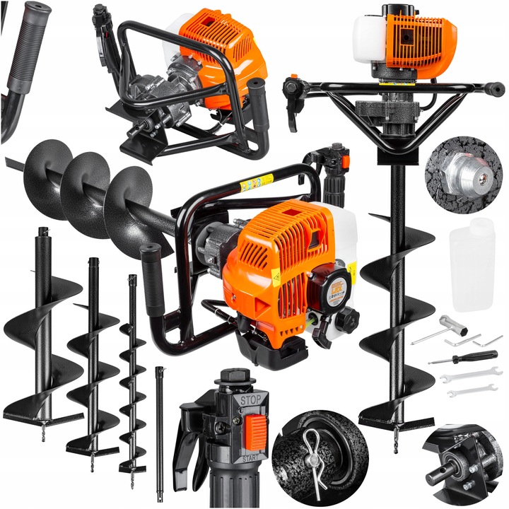 WIERTNICA GLEBOWA ŚWIDER SPALINOWY DO GLEBY 3 WZMOCNIONE WIERTŁA DO