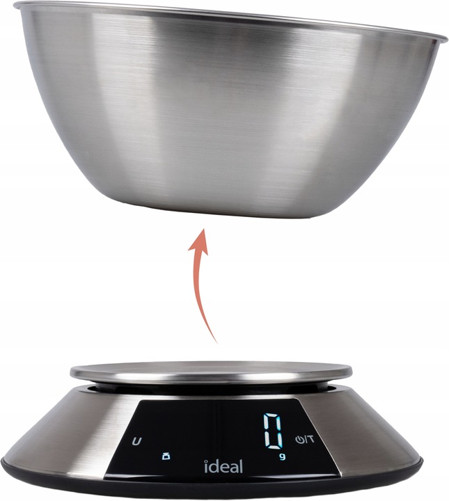 Waga kuchenna IDEAL elektroniczna z MISKĄ PRECYZYJNA DOTYKOWY PANEL