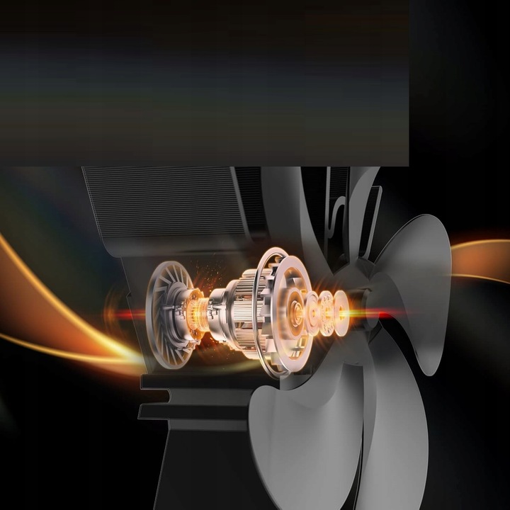 WENTYLATOR KOMINKOWY DO PIECA 5 ŁOPATEK CICHY WIATRAK 40DB ZASILANY