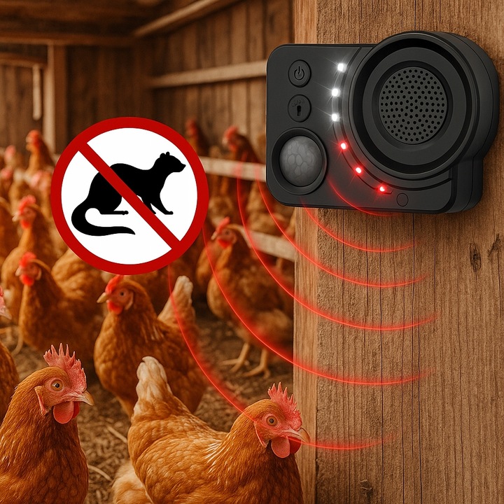 ODSTRASZACZ GRYZONI KUNY MYSZY MOCNY CZUJNIK RUCHU RIWALL RSK-01