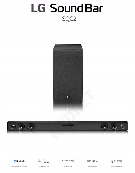 SOUNDBAR LG SQC2 300W USB BLUETOOTH BEZPRZEWODOWY SUB 6 GŁOŚNIKÓW