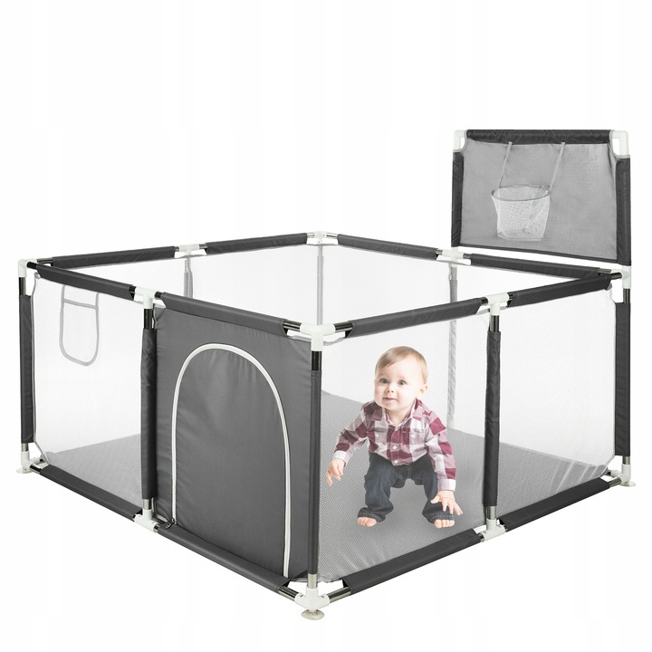 PRIMABOBO Kojec dla dziecka z koszem Duży suchy basen 126x126cm składany