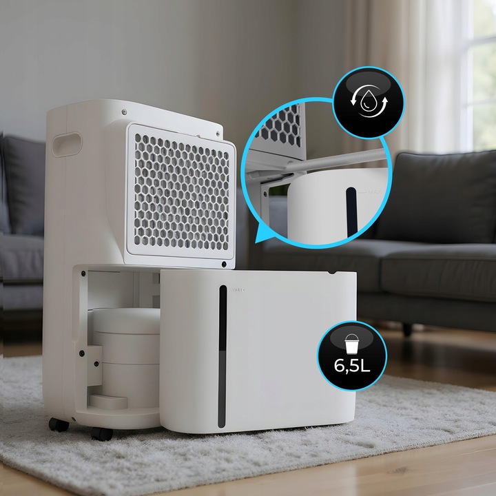 Osuszacz powietrza 20l oczyszczacz 2w1 Silent UV ION WiFi HEPA do 50m²