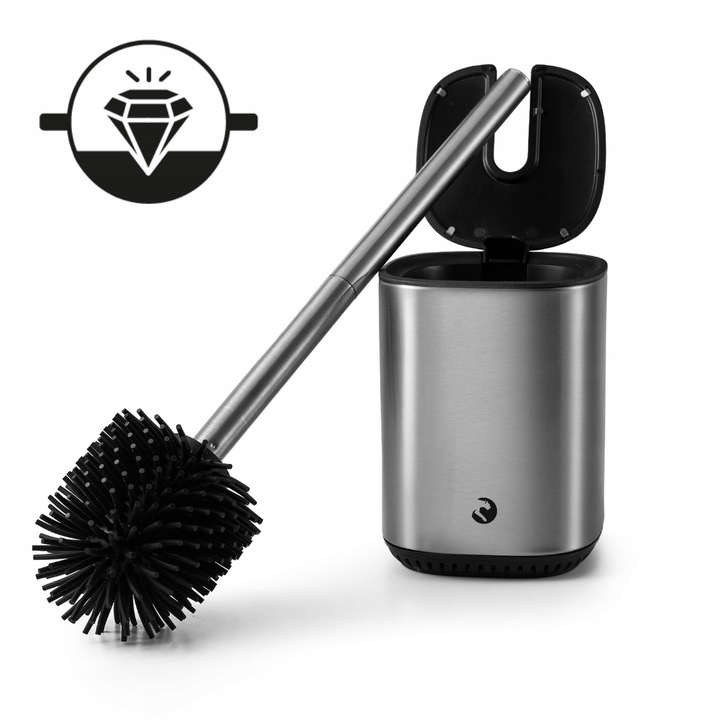 SZCZOTKA DO WC SILIKONOWA TOALETOWA UCHWYT STOJAK STAL NIERDZEWNA