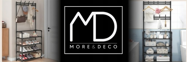 Wieszak na ubrania buty stojący do przedpokoju z półkami czarny