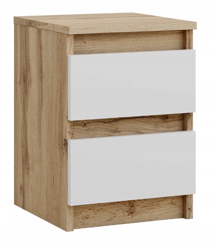 SZAFKA NOCNA WOTAN BIAŁA STOLIK NOCNY DWIE SZUFLADY 30cm SYPIALNIA