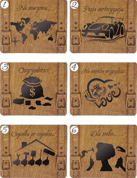 Skarbonka Wykreślana Walizka Prezent Urodziny Oszczędzanie Cel Różne