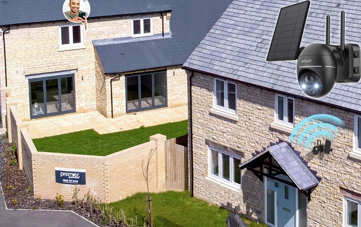 2X ZEWNĘTRZNA KAMERA WIFI SOLARNA OBROTOWA NA BATERIE Z PANELEM SOLARNYM