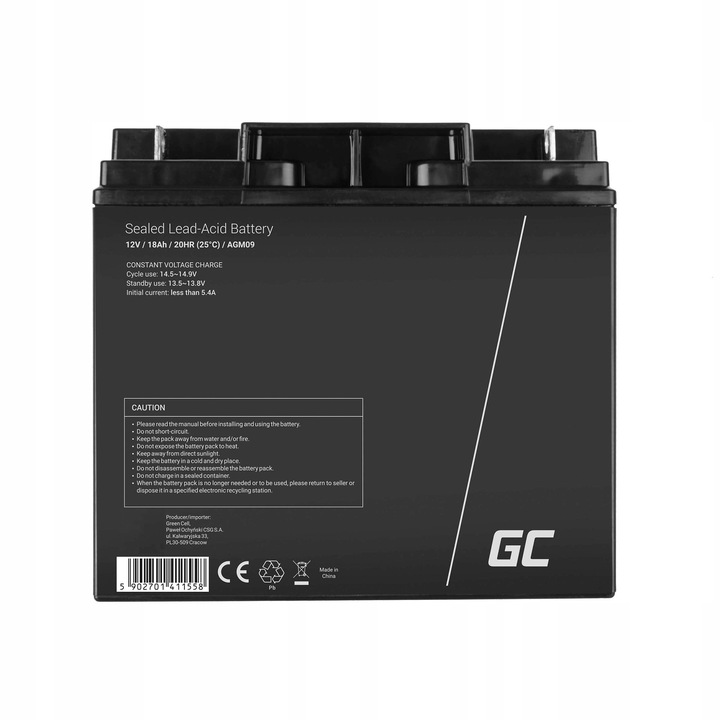 Akumulator GREEN CELL AGM09 18Ah 12V
