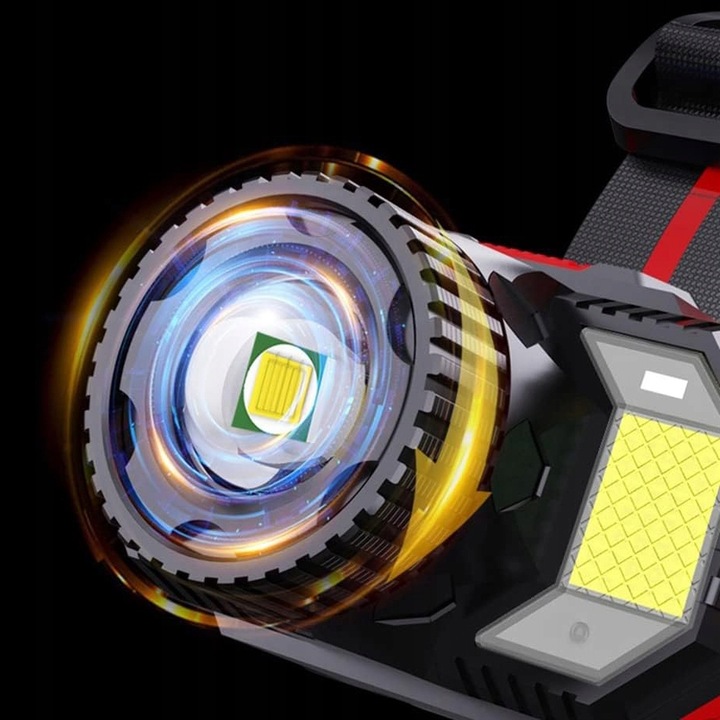 MOCNA LATARKA CZOŁOWA 1000lm 10W CZOŁÓWKA 6 TRYBÓW AKUMULATOR 500m ZOOM MOC