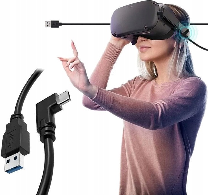 KABEL 5m do OCULUS LINK SteamVR QUEST 1 QUEST 2 QUEST 3 + GRATIS *JAKOŚĆ*
