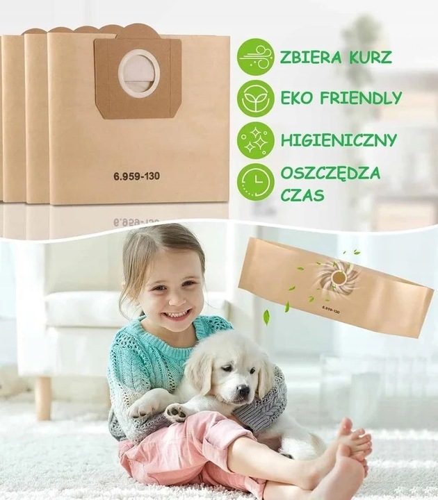 10x WORKI DO ODKURZACZA SZARE KARCHER WD3 200 MV3 MEGA WYTRZYMAŁE