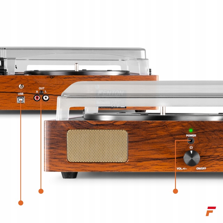 Gramofon retro USB MP3 z Głośnikami + Konwersja Winylu