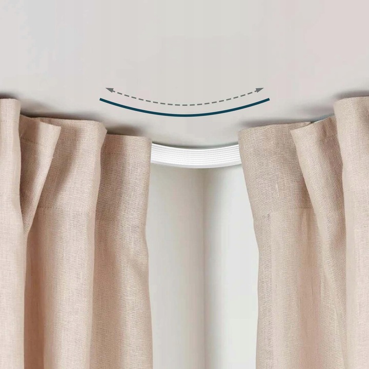 ELASTYCZNA SZYNA DO ZASŁON SUFITOWYCH ZAKRZYWIONY DRĄŻEK DO ZASŁON KARNISZ