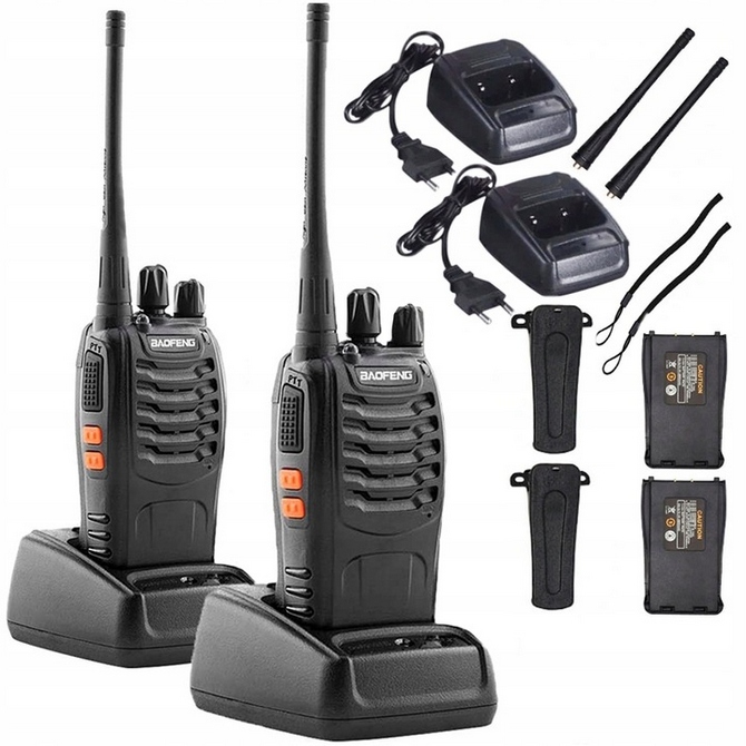 2x WALKIE TALKIE Krótkofalówki BAOFENG BF-888S Radiotelefon PMR DUŻY ZASIĘG