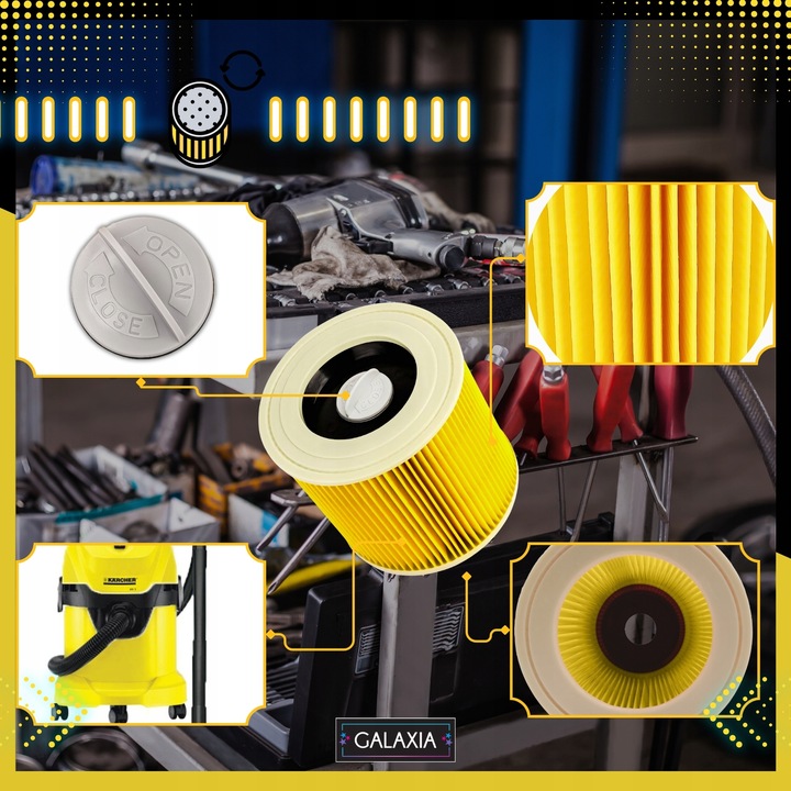 3x FILTR DO ODKURZACZA KARCHER WD3 Filtry 3 SZT WD 3 MV3 WD2 SE4001