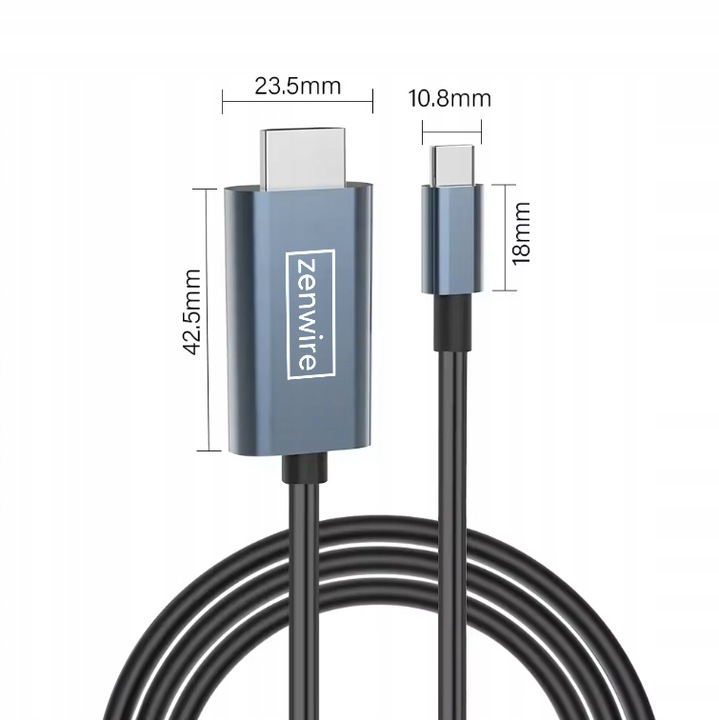 Kabel Adapter Przejściówka USB-C HDMI 4K 60Hz MHL DEX do Telefonu Macbooka