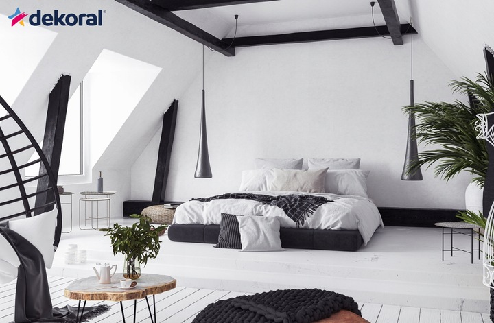 DEKORAL Antyrefleksyjna Farba biała akrylowa matowa do ścian i sufitów