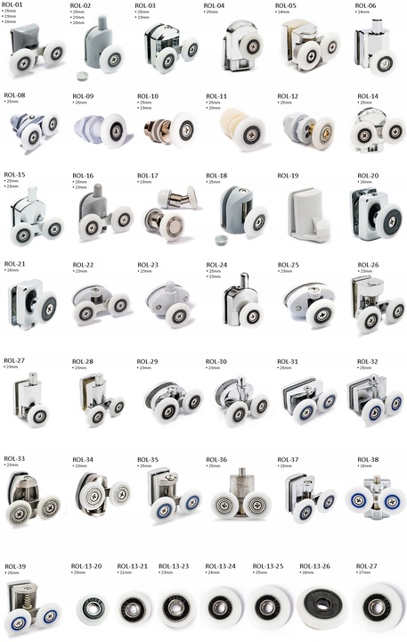 Komplet 8szt rolek do kabin prysznicowych 25mm