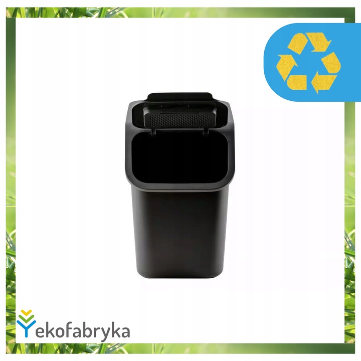 Kosz na śmieci pod zlew na odpady ZMIESZANE kuchenny mały CZARNY 25l
