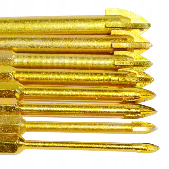 WIERTŁA DO SZKŁA PŁYTEK CERAMIKI GRESU WIERTŁO 3-12MM 8 SZT HEX 1/4"