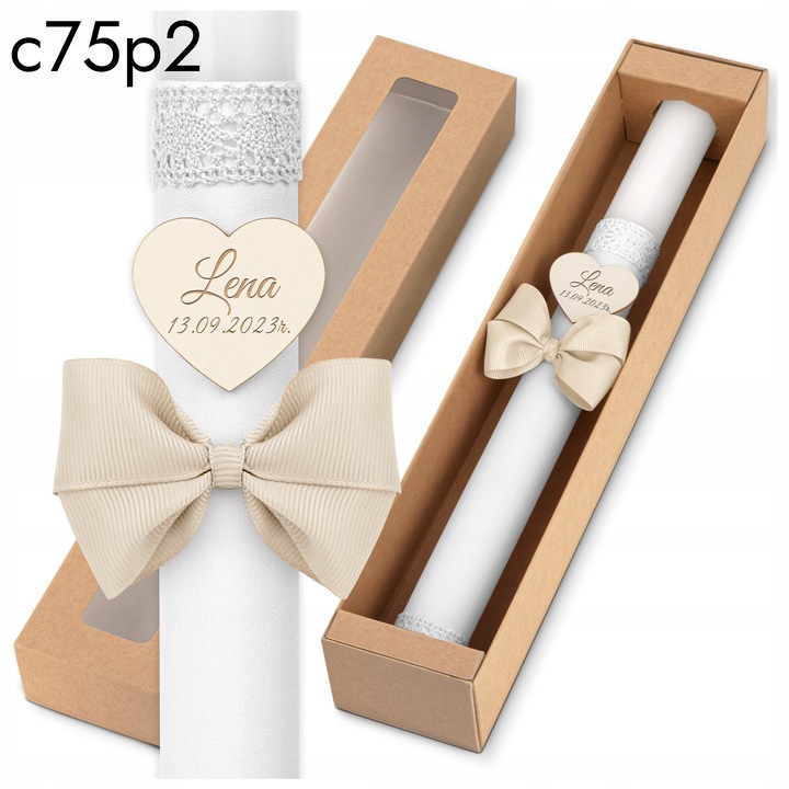 Świeca Komunijna + pudełko - Świeca do Komunii - Imienna Świeca na