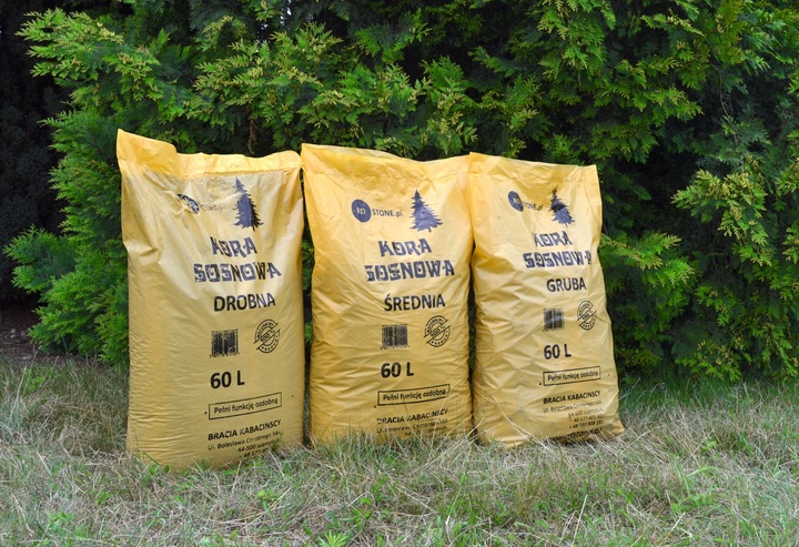 Kora sosnowa sortowana ŚREDNIA 60 l przesiewana