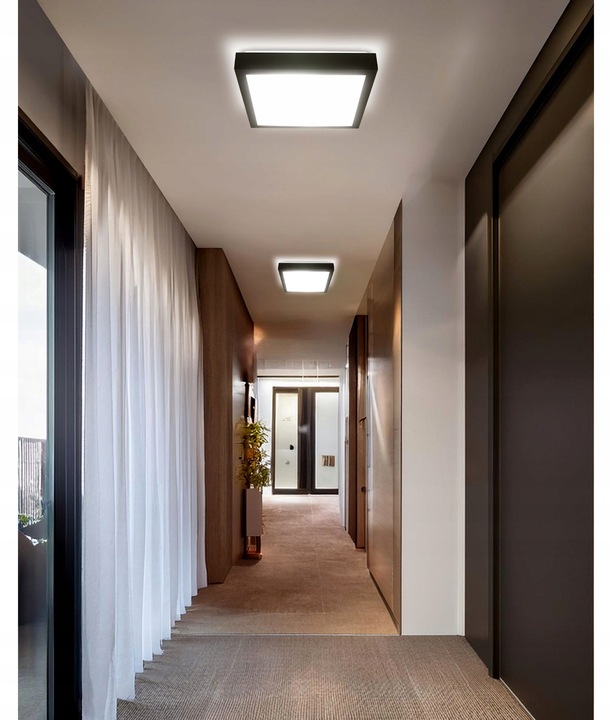 Lampa sufitowa LED PLAFON wisząca ścienna czarna 2x E27 Nowoczesna LX-909