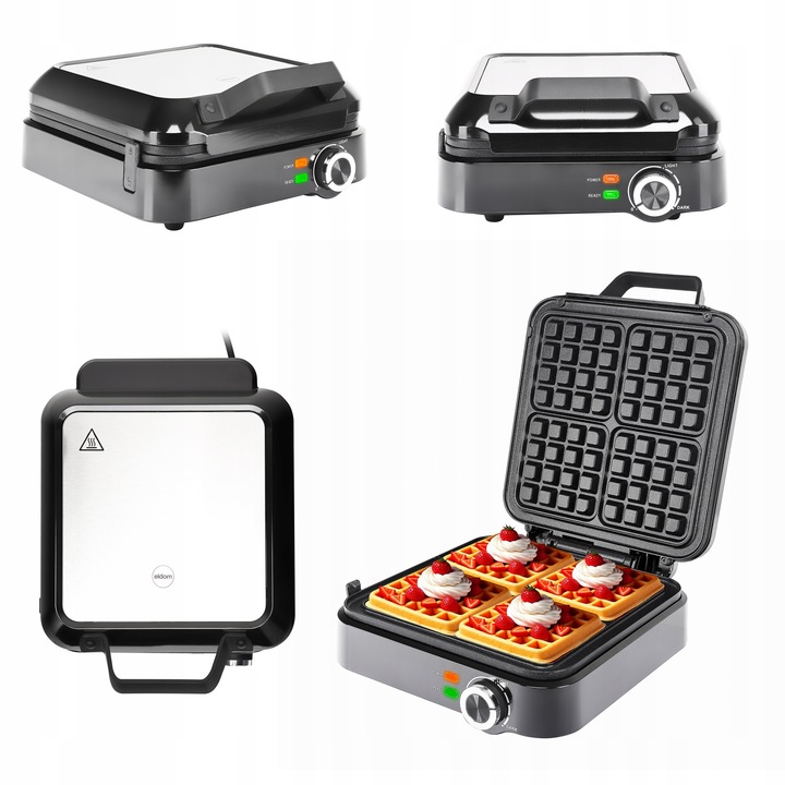 GOFROWNICA 4 GOFRY REGULACJA TEMPERATURY MOCNA 1500W NIEPRZYWIERAJĄCE