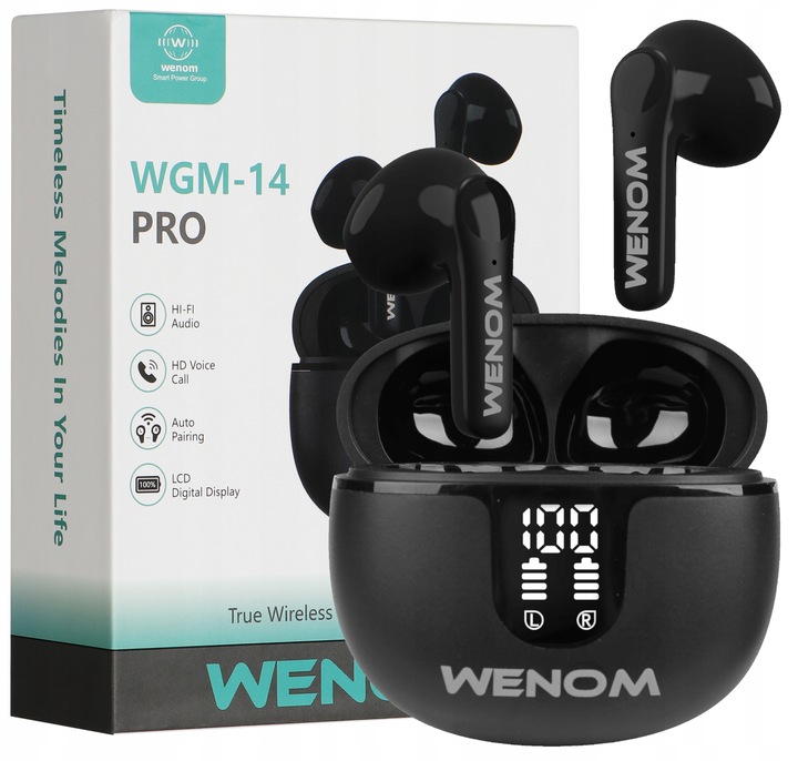 Słuchawki bezprzewodowe Wodoodporne Sportowe Dwa Mikrofony WGM 14 PRO TWS
