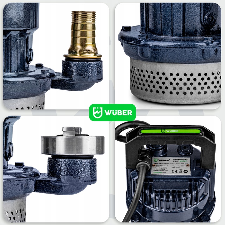 POMPA DO WODY BRUDNEJ CZYSTEJ ZANURZENIOWA SITKO SITO SZAMBA 1" WUBER