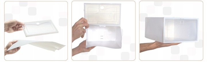 10x Modułowe Pudełka na buty Organizer szafka Pojemnik Składane do