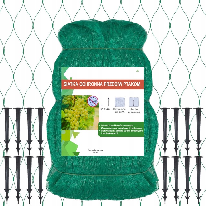 Siatka na ptaki OCHRONNA DUŻA BARDZO MOCNA TRWAŁA FILTR UV przeciw