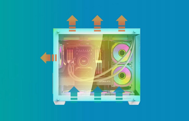 DarkFlash C285MP Obudowa Komputerowa M-ATX Cube Case Piwnica Gaming Biała