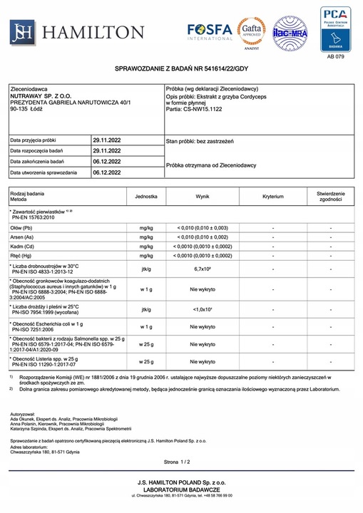 Lion's Mane, Cordyceps - krople, full spectrum, ekstrakt z Polski