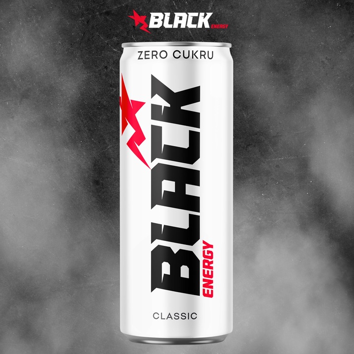 BLACK ENERGY Zero Sugar Gazowany napój energetyzujący 250 ml x24 sztuk