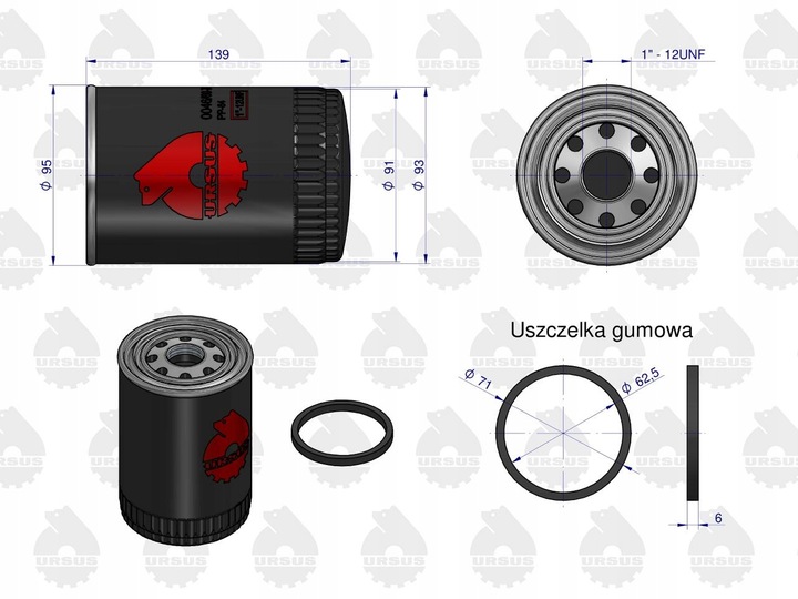 Filtr oleju PP-84 PP84 PP-8.4 URSUS C-330 C-360 ORYGINAŁ URSUS 466070080U-W