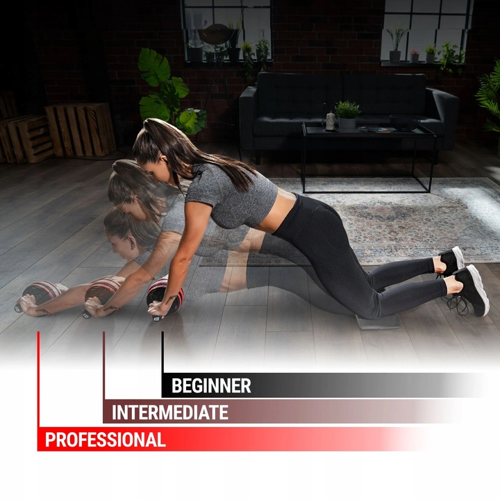 Kółko do ćwiczeń mięśni brzucha ab wheel z matą