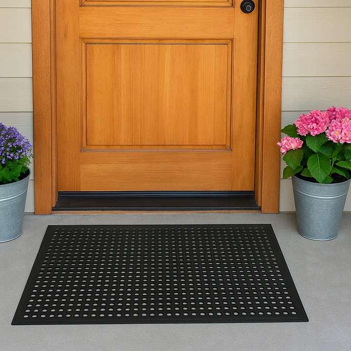 Wycieraczka ażurowa gruba mata wejściowa z perforowanej gumy 60x90