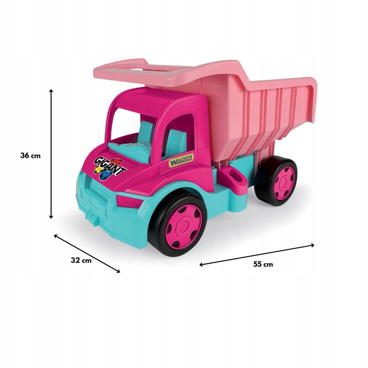 Gigant Wywrotka Różowa - Duży Pojazd WADER dla Dzieci