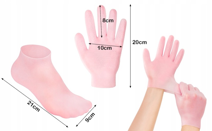 Silikonowe skarpetki na spękane pięty regenerujące pięty do zabiegów 2 par