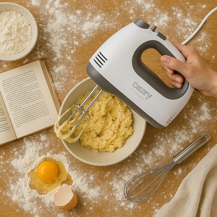 MIKSER RĘCZNY 750W 5 BIEGÓW TURBO Robot kuchenny 4 mieszadła długie