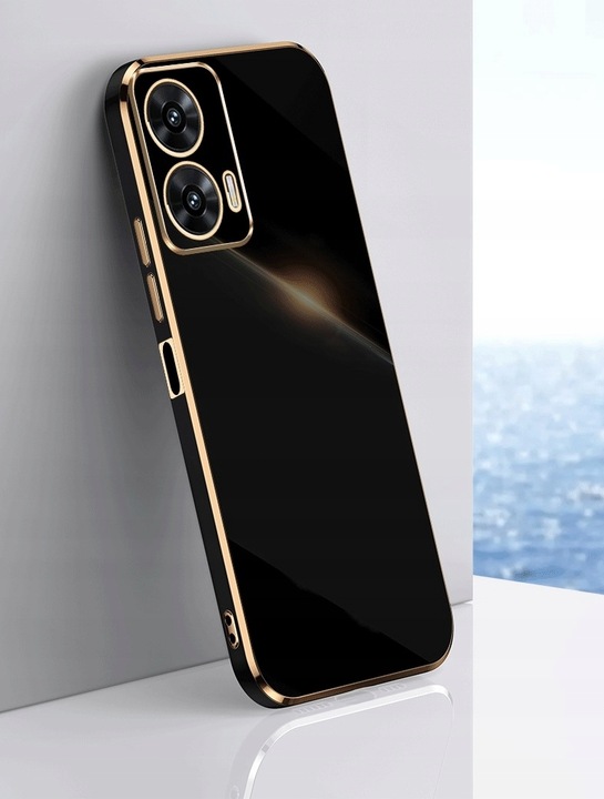 ETUI GLAMOUR GOLD CASE PLATING do MOTOROLA MOTO G85 5G +SZKŁO HARTOWANE