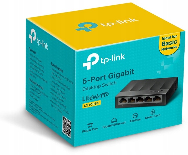 ENERGOOSZCZĘDNY SWITCH TP-LINK LS1005G ROZDZIELACZ LAN 5 port 5x1GBit 1GB