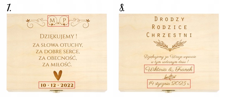 PODZIĘKOWANIE DLA RODZICÓW CHRZESTNYCH NA ŚLUB