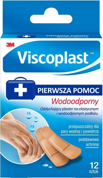 PLASTRY WODOODPORNE ZESTAW PLASTRÓW OPATRUNKOWYCH VISCOPLAST 12szt x 36